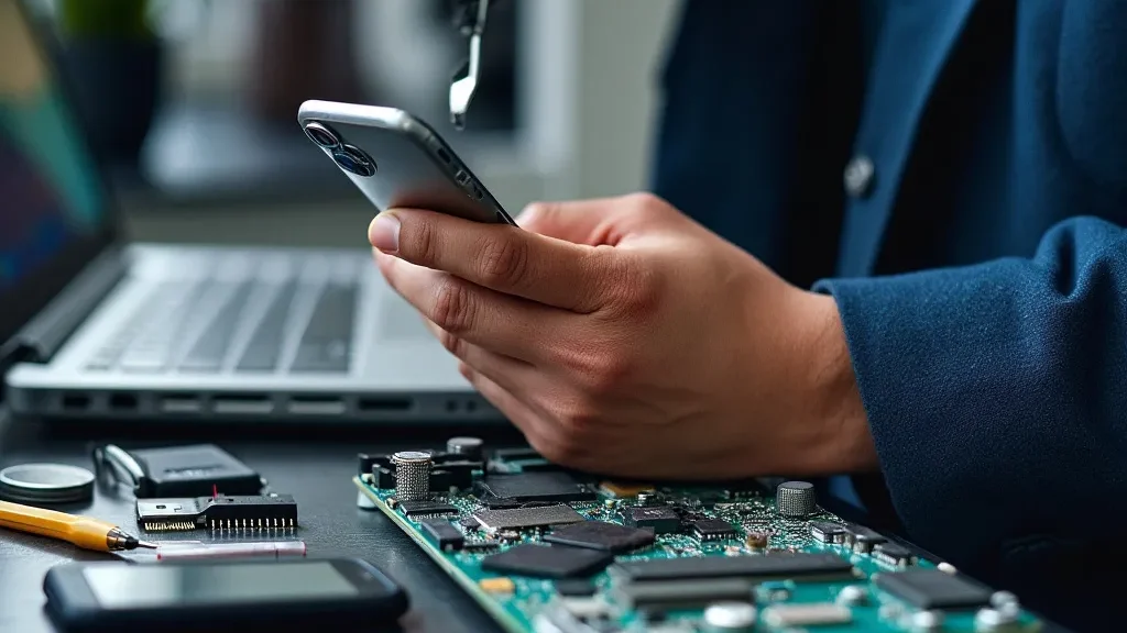 this is an image showing a phone and laptop repair service being performed at phone and laptop repair shop